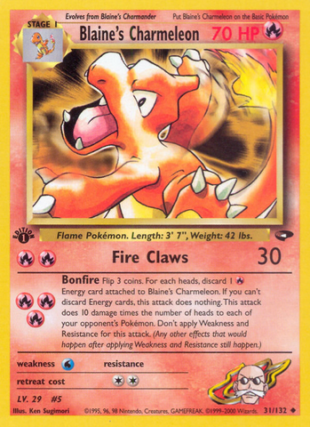 Pokemon | Blaine's Charmeleon (31/132) [Gym Challenge 1st Edition] | The Nerd Merchant