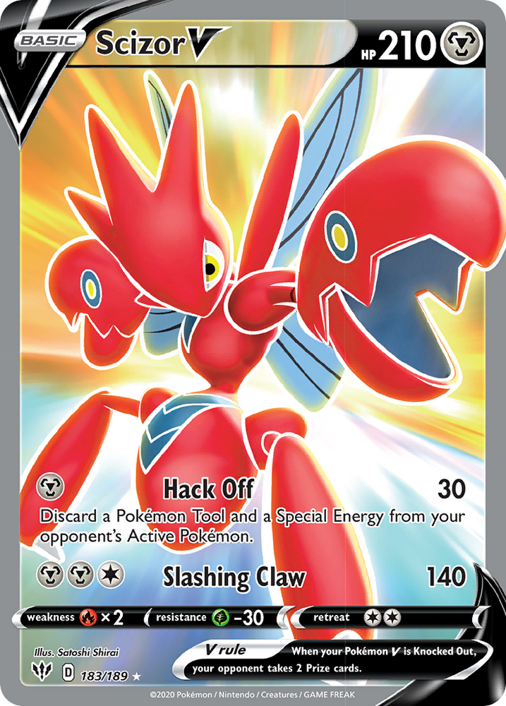Pokemon | Scizor V (183/189) [Sword & Shield: Darkness Ablaze] | The Nerd Merchant