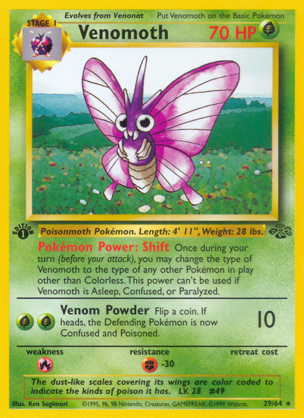 Pokemon | Venomoth (29/64) [Jungle 1st Edition] | The Nerd Merchant