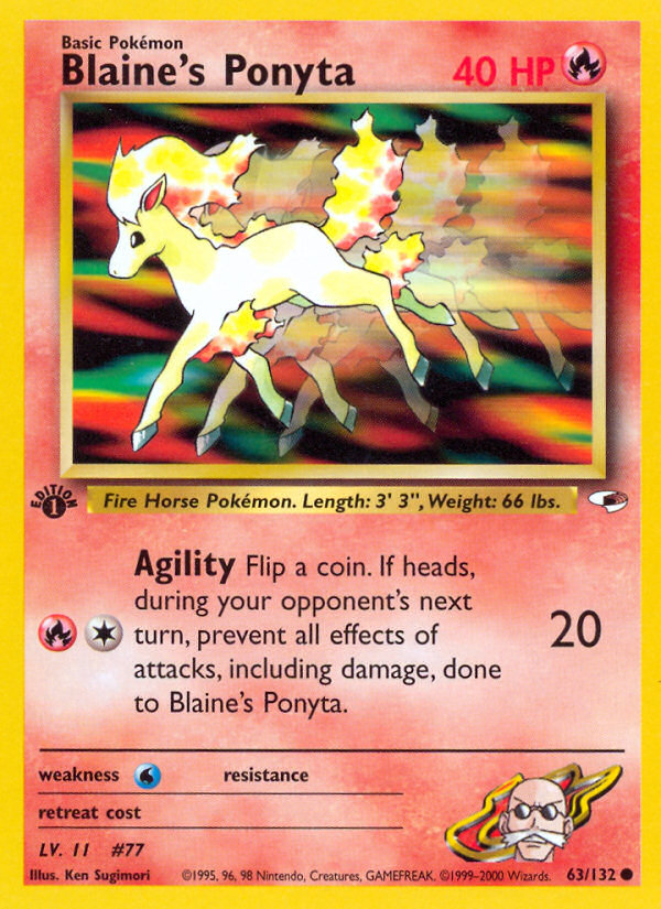 Pokemon | Blaine's Ponyta (63/132) [Gym Heroes 1st Edition] | The Nerd Mechant