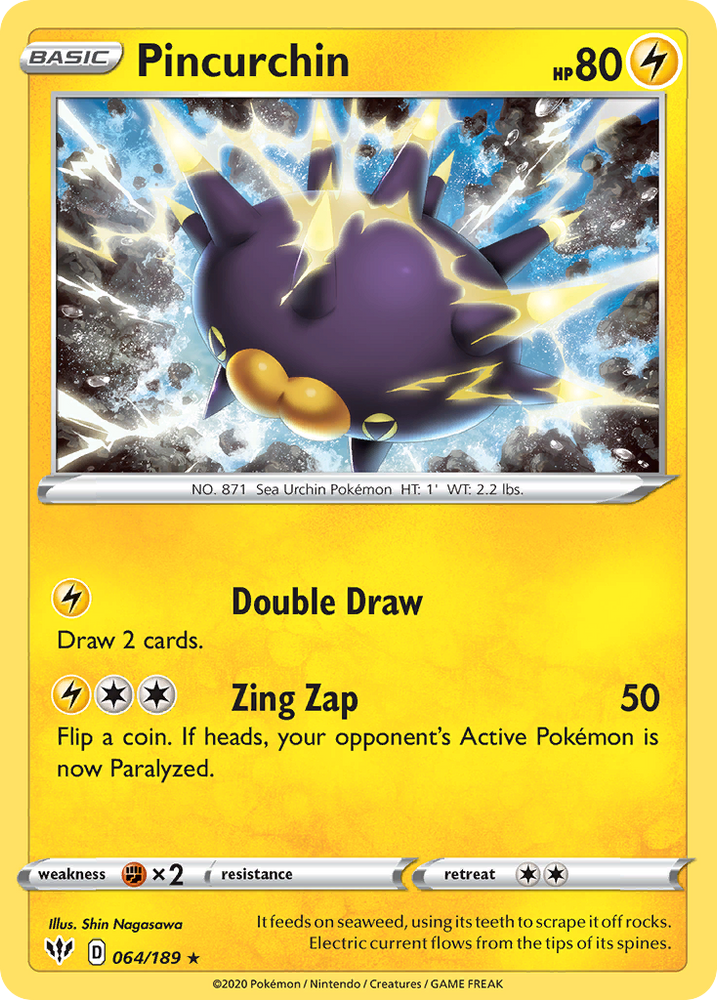 Pokemon | Pincurchin (064/189) [Sword & Shield: Darkness Ablaze] | The Nerd Merchant
