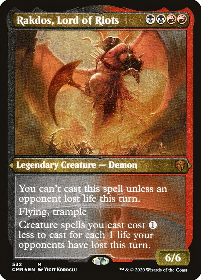 Magic | Rakdos, Lord of Riots (Etched) [Commander Legends] | The Nerd Merchant