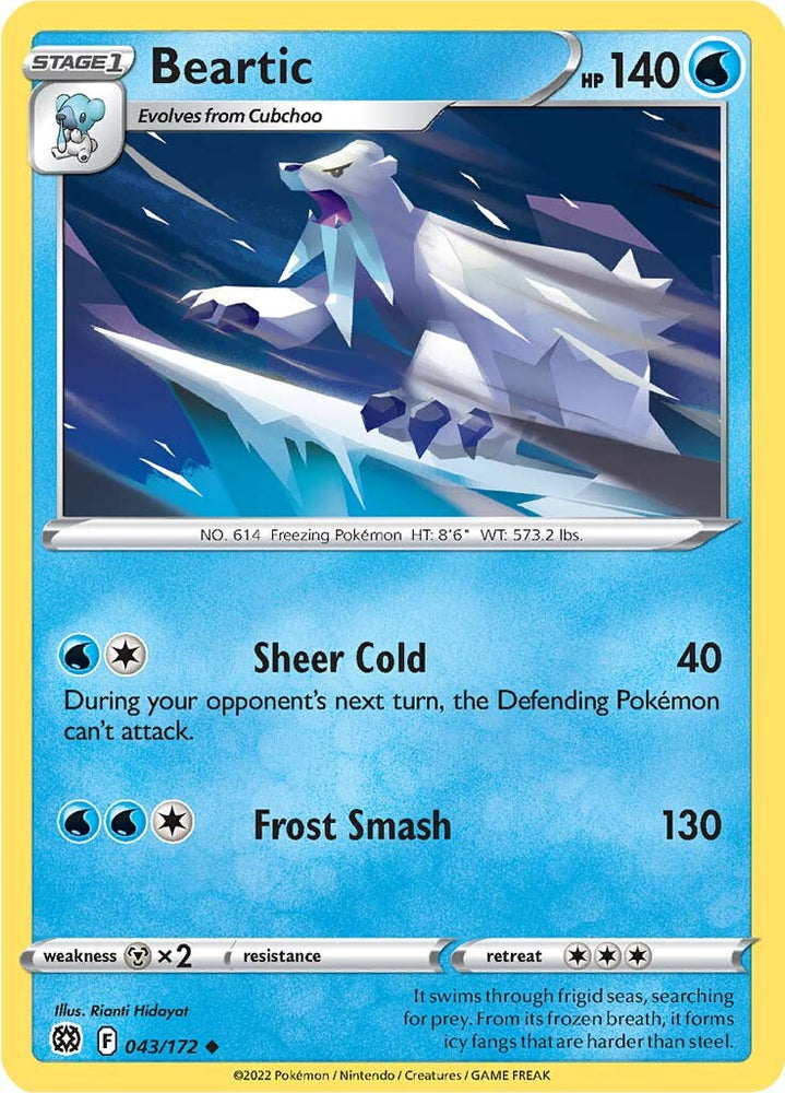 Pokemon | Beartic (043/172) [Sword & Shield: Brilliant Stars] | The Nerd Merchant