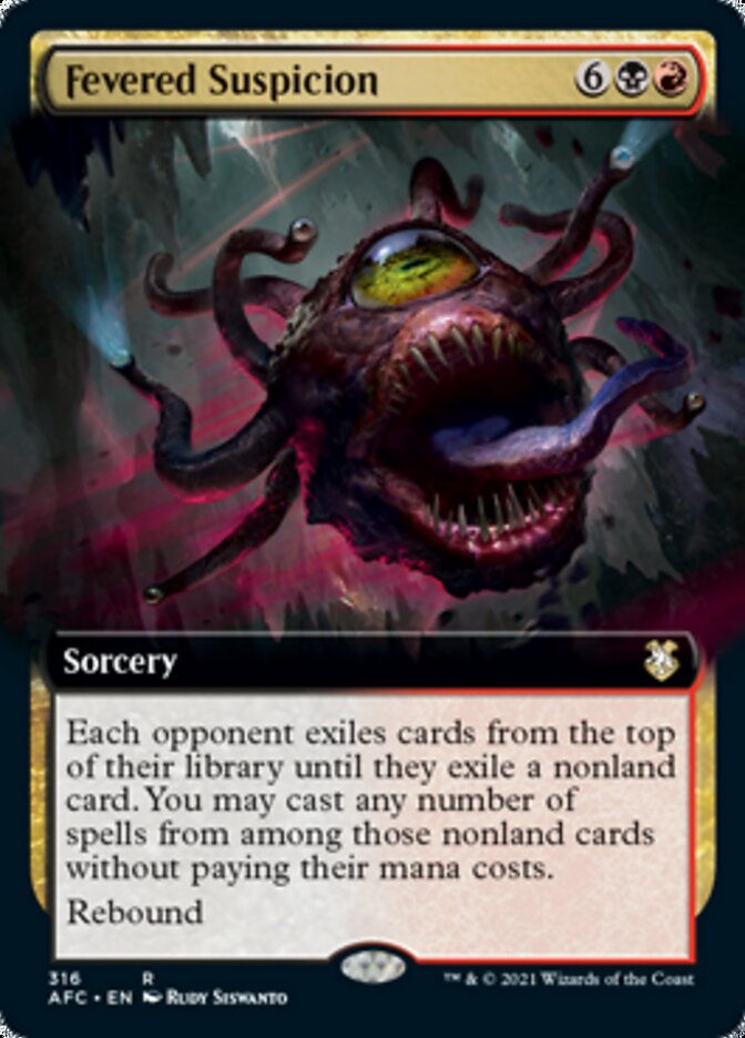 Magic | Fevered Suspicion (Extended Art) [Dungeons & Dragons: Adventures in the Forgotten Realms Commander] | The Nerd Merchant
