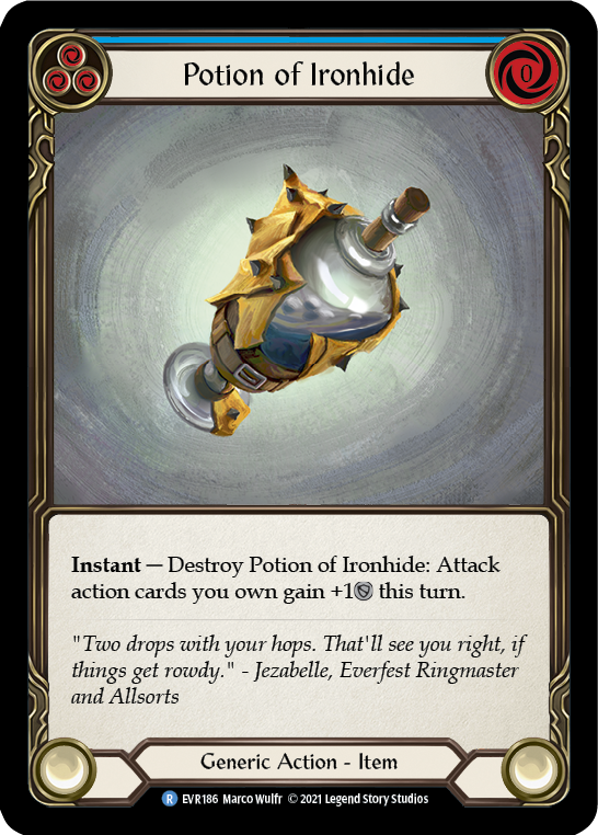 Flesh and Blood TCG | Potion of Ironhide [EVR186] (Everfest)  1st Edition Cold Foil | The Nerd Merchant