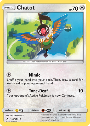 Pokemon | Chatot (162/214) [Sun & Moon: Unbroken Bonds] | The Nerd Merchant