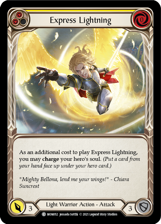 Flesh and Blood TCG | Express Lightning (Yellow) [MON052] (Monarch)  1st Edition Normal | The Nerd Merchant