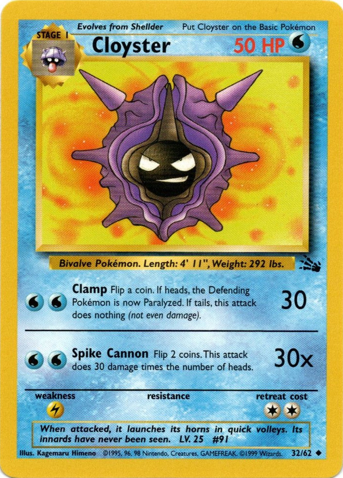 Pokemon | Cloyster (32/62) [Fossil Unlimited] | The Nerd Merchant