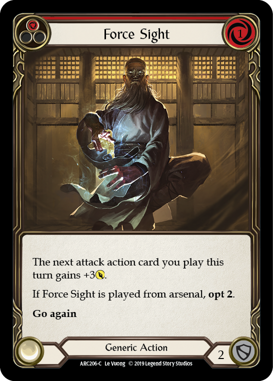 Flesh and Blood TCG | Force Sight (Red) [ARC206-C] (Arcane Rising)  1st Edition Rainbow Foil | The Nerd Merchant