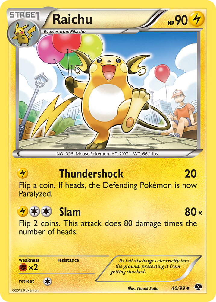Pokemon | Raichu (40/99) [Black & White: Next Destinies] | The Nerd Merchant