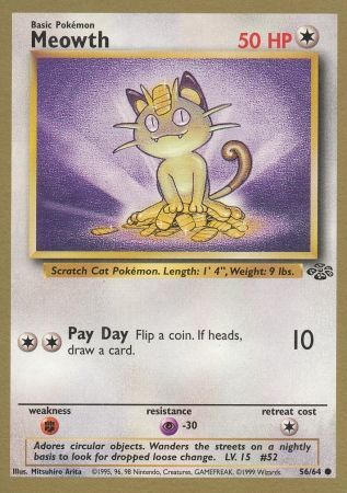 Pokemon | Meowth (56/64) (Gold Bordered Promo) [Jungle Unlimited] | The Nerd Merchant