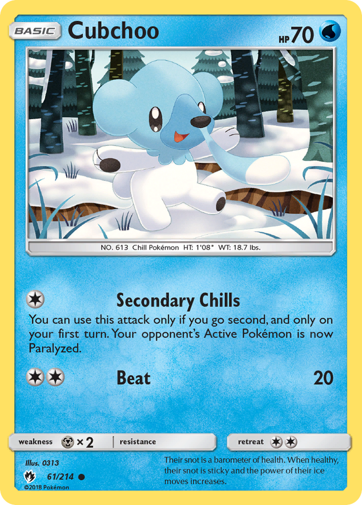 Pokemon | Cubchoo (61/214) [Sun & Moon: Lost Thunder] | The Nerd Merchant