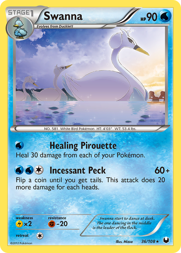 Pokemon | Swanna (36/108) [Black & White: Dark Explorers] | The Nerd Merchant