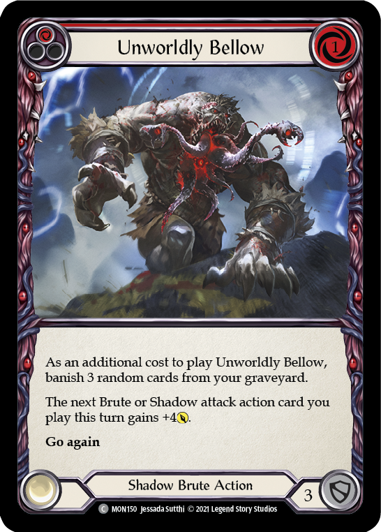 Flesh and Blood TCG | Unworldly Bellow (Red) [MON150-RF] (Monarch)  1st Edition Rainbow Foil | The Nerd Merchant