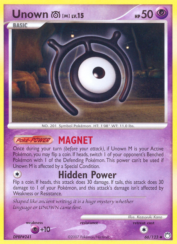 Pokemon | Unown M (66/123) [Diamond & Pearl: Mysterious Treasures] | The Nerd Merchant