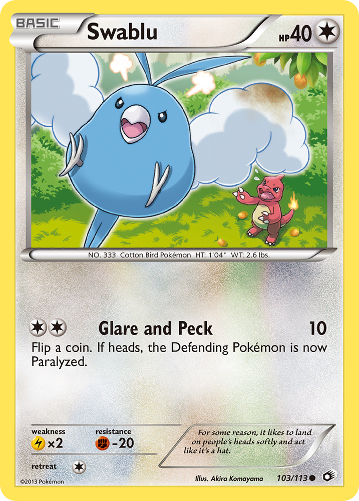 Pokemon | Swablu (103/113) [Black & White: Legendary Treasures] | The Nerd Merchant