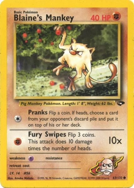 Pokemon | Blaine's Mankey (63/132) [Gym Challenge Unlimited] | The Nerd Merchant