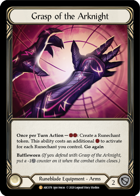 Flesh and Blood TCG | Grasp of the Arknight [U-ARC078] (Arcane Rising Unlimited)  Unlimited Rainbow Foil | The Nerd Merchant