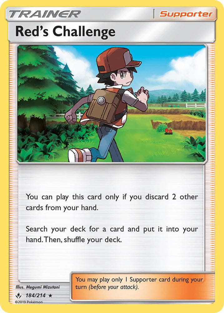 Pokemon | Red's Challenge (184/214) (Theme Deck Exclusive) [Sun & Moon: Unbroken Bonds] | The Nerd Merchant