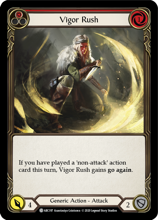 Flesh and Blood TCG | Vigor Rush (Red) [U-ARC197] (Arcane Rising Unlimited)  Unlimited Rainbow Foil | The Nerd Merchant