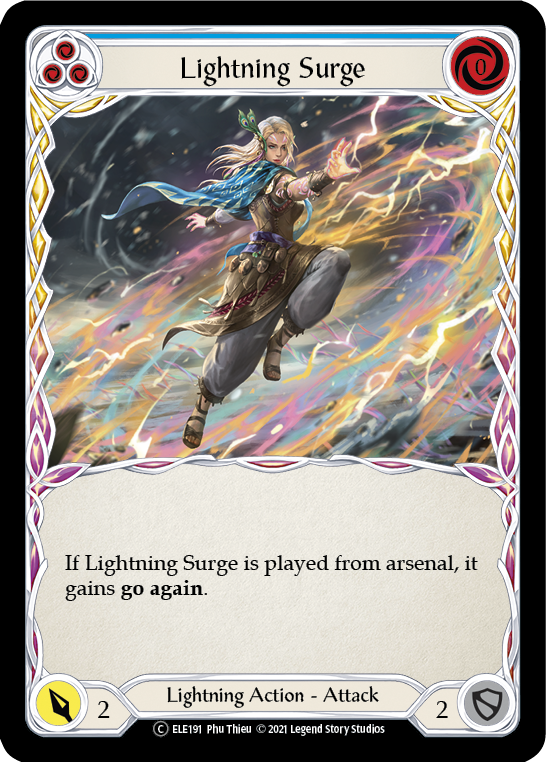 Flesh and Blood TCG | Lightning Surge (Blue) [U-ELE191] (Tales of Aria Unlimited)  Unlimited Rainbow Foil | The Nerd Merchant