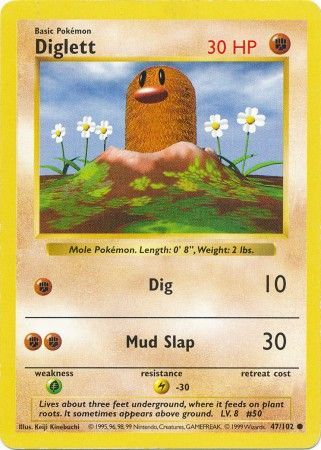 Pokemon | Diglett (47/102) [Base Set Shadowless Unlimited] | The Nerd Merchant