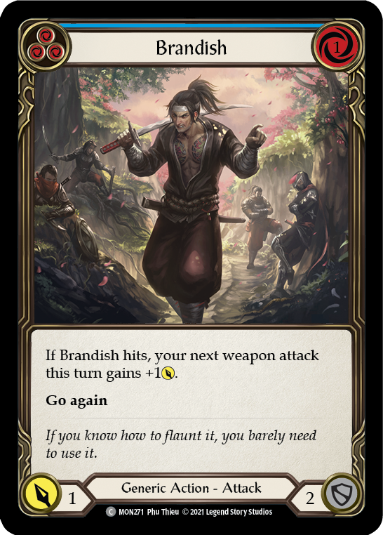 Flesh and Blood TCG | Brandish (Blue) [MON271-RF] (Monarch)  1st Edition Rainbow Foil | The Nerd Merchant