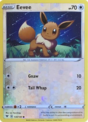 Pokemon | Eevee (130/185) (Reverse Cosmos Holo) [Sword & Shield: Vivid Voltage] | The Nerd Merchant