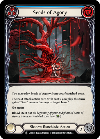 Flesh and Blood TCG | Seeds of Agony (Blue) [U-MON185-RF] (Monarch Unlimited)  Unlimited Rainbow Foil | The Nerd Merchant