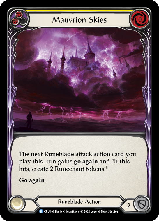 Flesh and Blood TCG | Mauvrion Skies (Yellow) [CRU146] (Crucible of War)  1st Edition Rainbow Foil | The Nerd Merchant