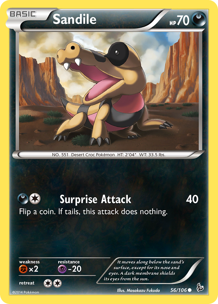 Pokemon | Sandile (56/106) [XY: Flashfire] | The Nerd Merchant