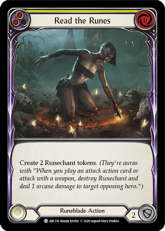 Flesh and Blood TCG | Read the Runes (Yellow) [U-ARC110] (Arcane Rising Unlimited)  Unlimited Rainbow Foil | The Nerd Merchant
