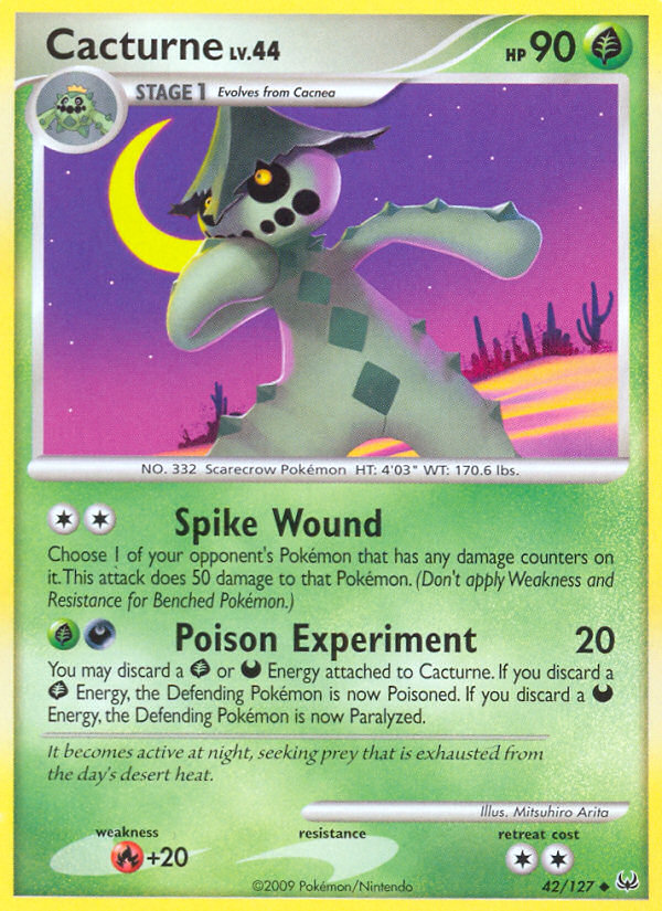 Pokemon | Cacturne (42/127) [Platinum: Base Set] | The Nerd Merchant
