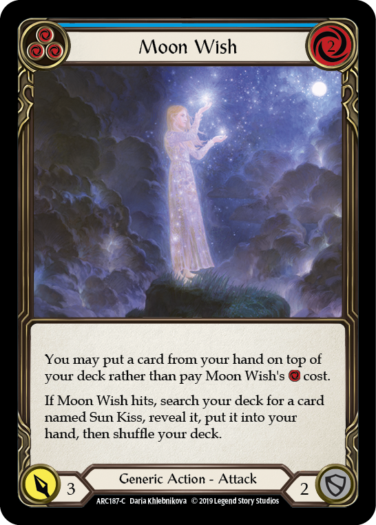 Flesh and Blood TCG | Moon Wish (Blue) [ARC187-C] (Arcane Rising)  1st Edition Rainbow Foil | The Nerd Merchant