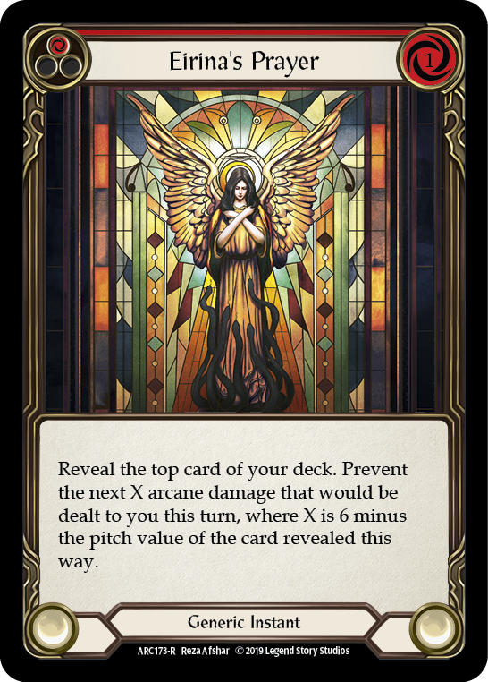 Flesh and Blood TCG | Eirina's Prayer (Red) [ARC173-R] (Arcane Rising)  1st Edition Rainbow Foil | The Nerd Merchant