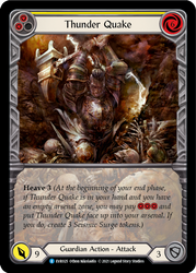 Flesh and Blood TCG | Thunder Quake (Yellow) [EVR025] (Everfest)  1st Edition Extended Art Rainbow Foil | The Nerd Merchant