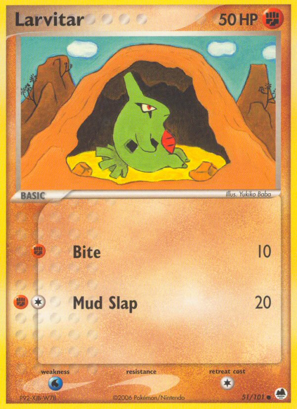 Pokemon | Larvitar (51/101) [EX: Dragon Frontiers] | The Nerd Merchant