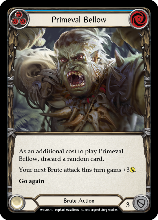 Flesh and Blood TCG | Primeval Bellow (Blue) [WTR037-C] (Welcome to Rathe)  Alpha Print Rainbow Foil | The Nerd Merchant