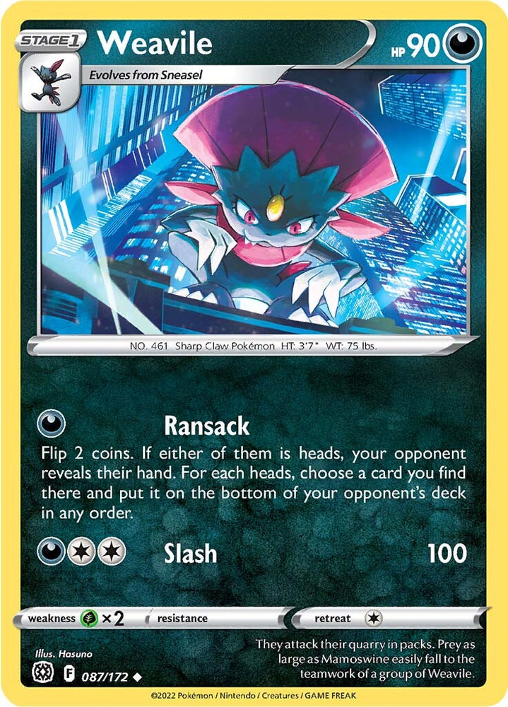 Pokemon | Weavile (087/172) [Sword & Shield: Brilliant Stars] | The Nerd Merchant