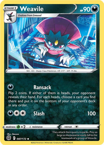 Pokemon | Weavile (087/172) [Sword & Shield: Brilliant Stars] | The Nerd Merchant