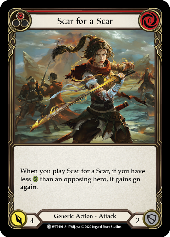 Flesh and Blood TCG | Scar for a Scar (Red) [U-WTR191] (Welcome to Rathe Unlimited)  Unlimited Rainbow Foil | The Nerd Merchant
