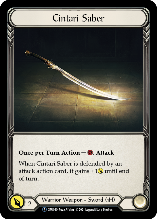 Flesh and Blood TCG | Cintari Saber [U-CRU080] (Crucible of War Unlimited)  Unlimited Rainbow Foil | The Nerd Merchant
