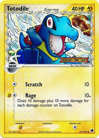Pokemon | Totodile (67/101) (Delta Species) (Stamped) [EX: Dragon Frontiers] | The Nerd Merchant