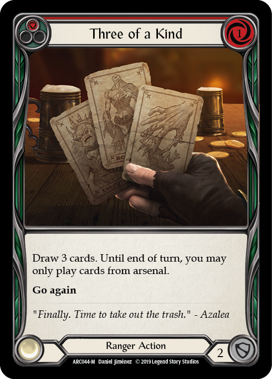Flesh and Blood TCG | Three of a Kind [ARC044-M] (Arcane Rising)  1st Edition Normal | The Nerd Merchant