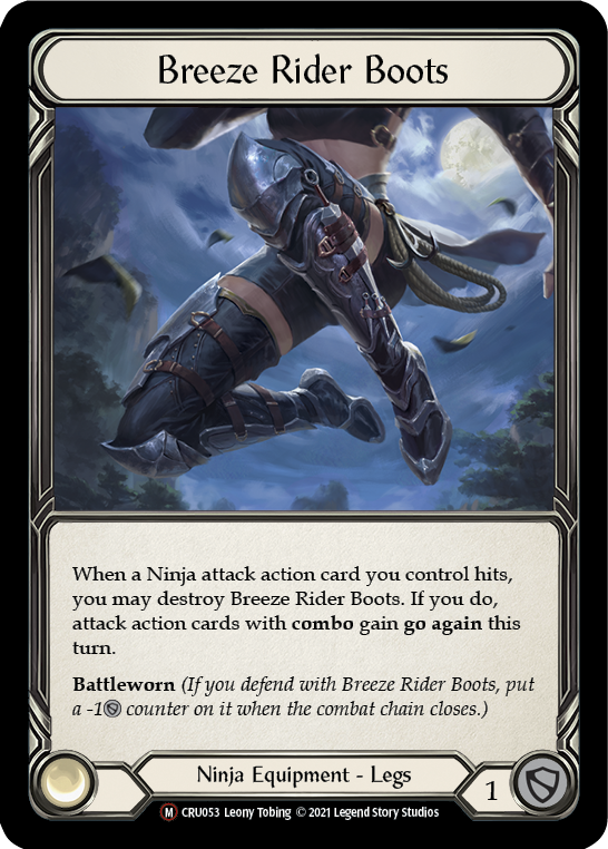 Flesh and Blood TCG | Breeze Rider Boots [U-CRU053] (Crucible of War Unlimited)  Unlimited Rainbow Foil | The Nerd Merchant