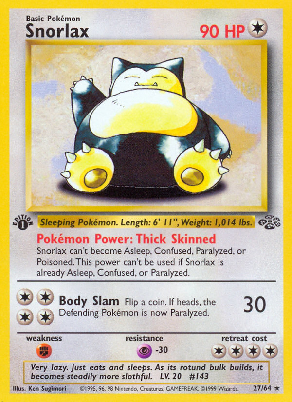 Pokemon | Snorlax (27/64) [Jungle 1st Edition] | The Nerd Merchant