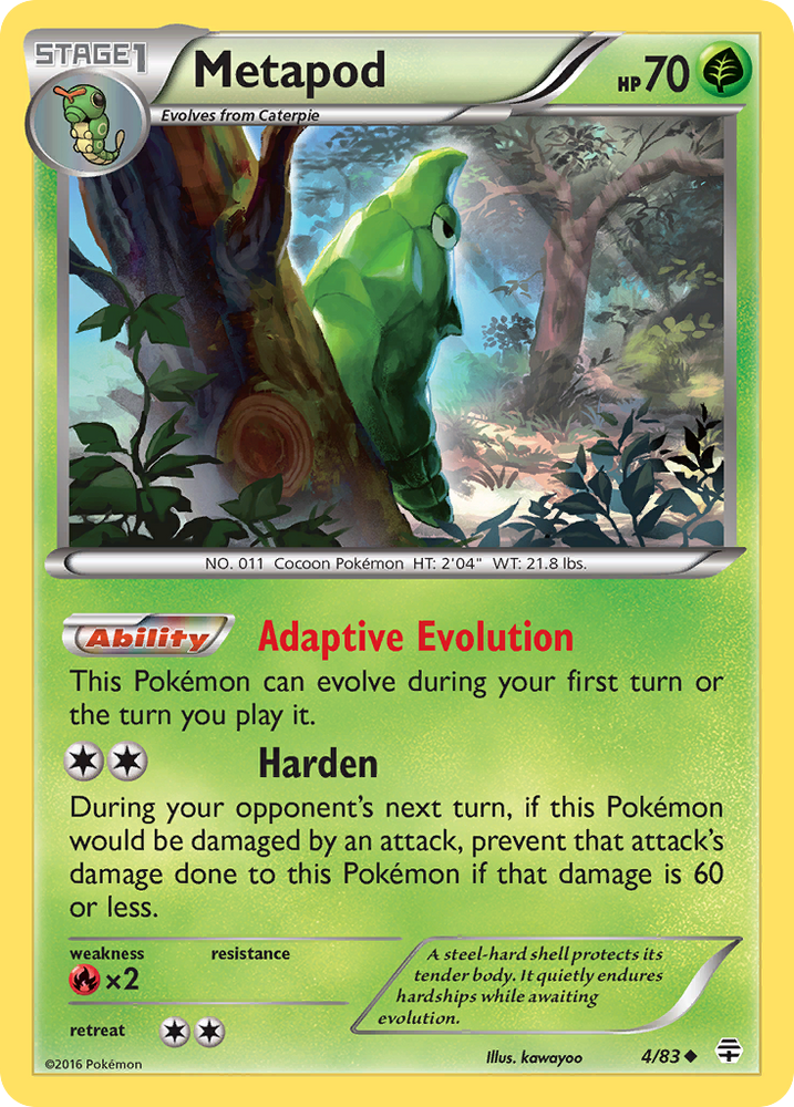 Pokemon | Metapod (4/83) [XY: Generations] | The Nerd Merchant