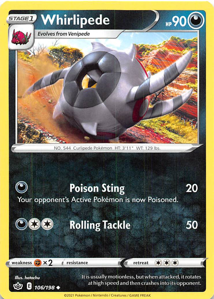 Pokemon | Whirlipede (106/198) [Sword & Shield: Chilling Reign] | The Nerd Merchant