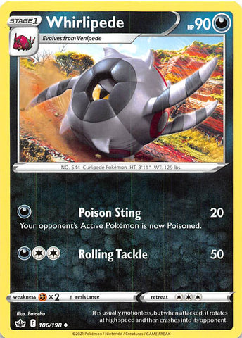 Pokemon | Whirlipede (106/198) [Sword & Shield: Chilling Reign] | The Nerd Merchant