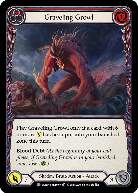 Flesh and Blood TCG | Graveling Growl (Red) [MON144-RF] (Monarch)  1st Edition Rainbow Foil | The Nerd Merchant